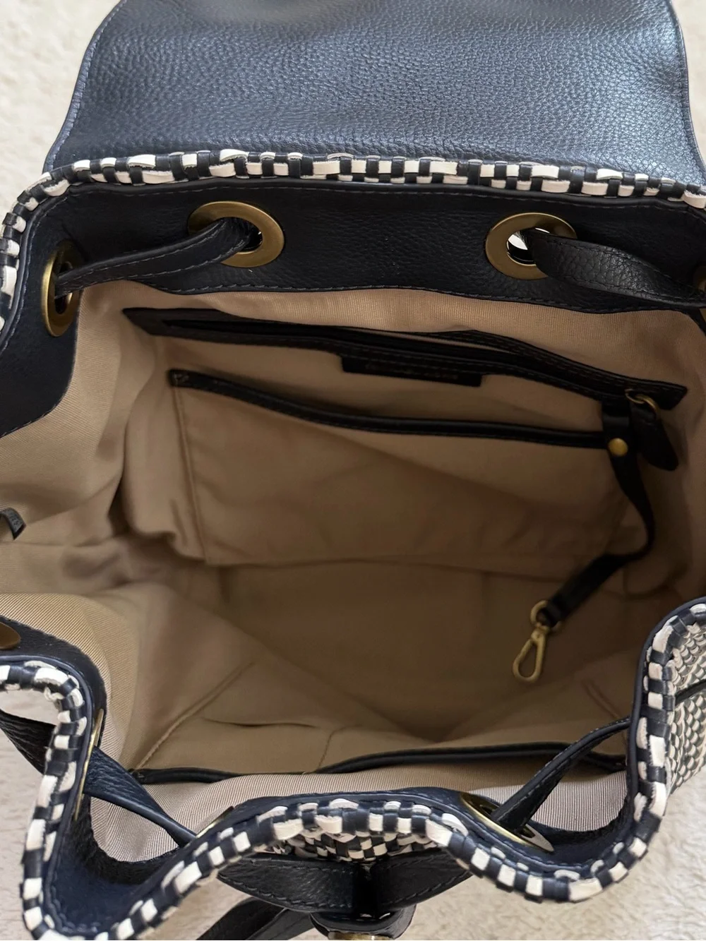 Michael Kors Medium Junie Woven Leather Backpack